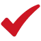 Bold red tick symbol